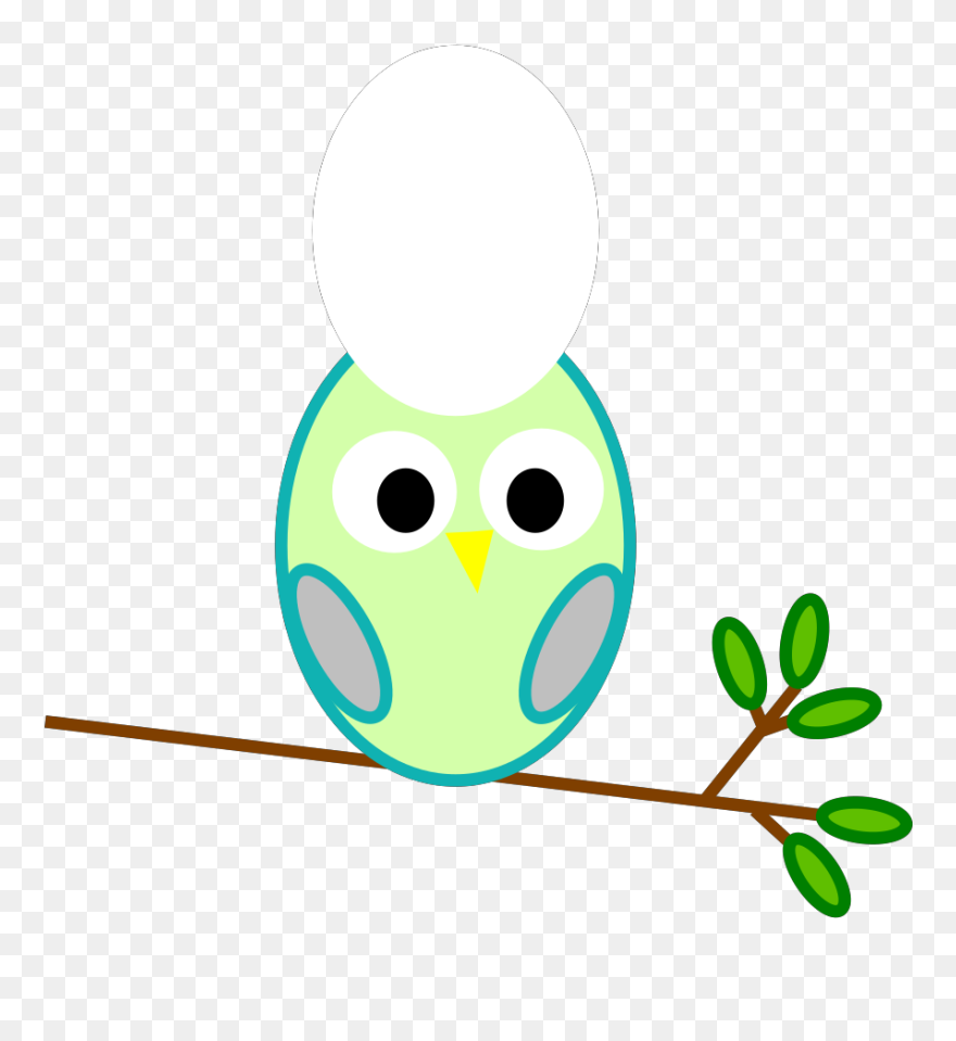 This Free Clip Arts Design Of Mint Owl - Png Download