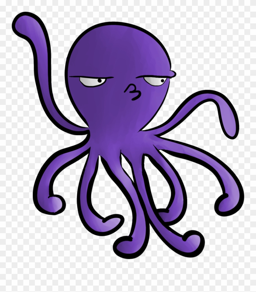 Octopus Dance Party - Purple Octopus Cartoon Clipart