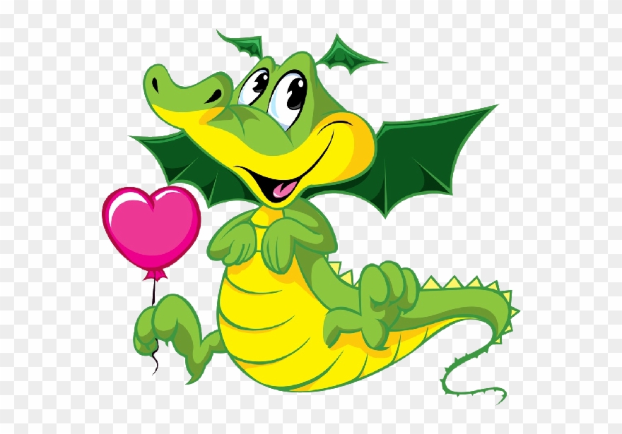 Cute Dragon - Transparent Background Cartoon Animal Clipart
