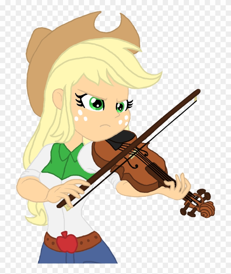 Violin Clipart Simple Cartoon - Applejack Cowgirl - Png Download