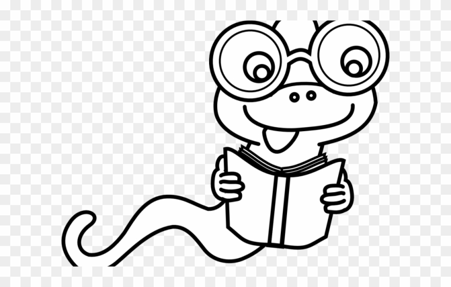 Book Worm Clipart - Bookworm Clip Art Black And White - Png Download