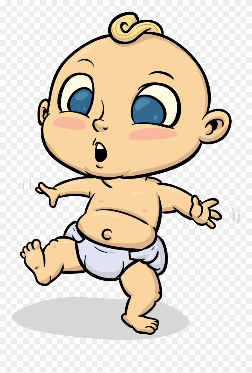 Baby Walking Clip Art - Cartoon Baby Walking - Png Download