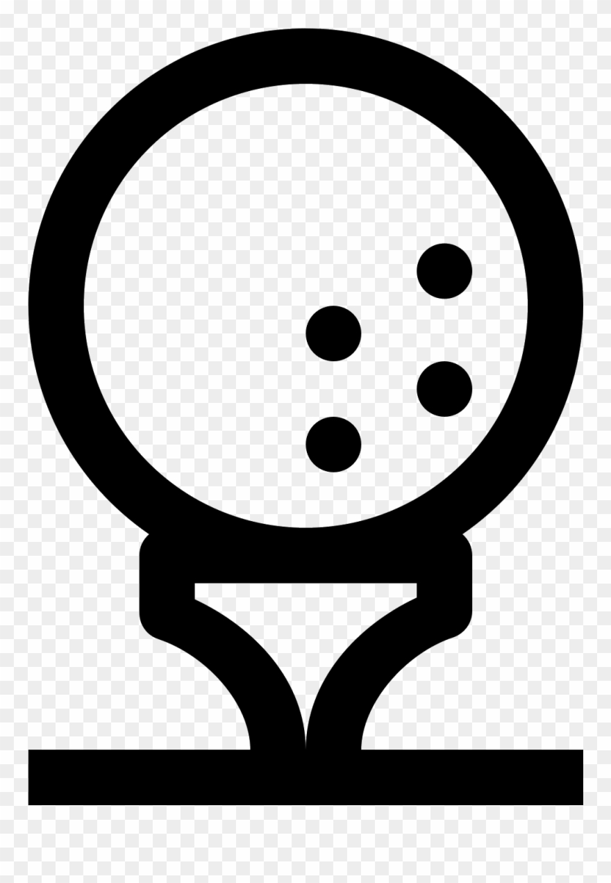 This Is A Golf Ball Resting On A Golf Tee - Circle Clipart