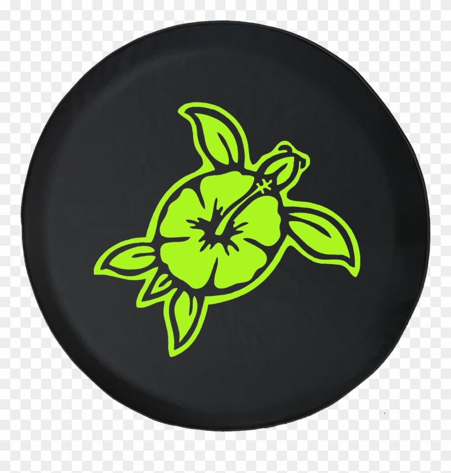 Hawaiian Sea Turtle Island Flower Ocean Life - Decal Clipart