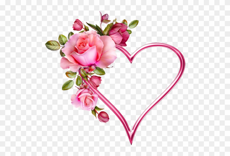 Clip Art - Heart And Flowers Png Transparent Png