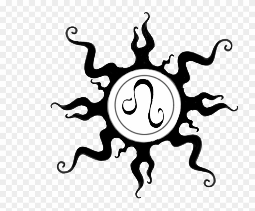 Zodiac - Leo Sign Sun Tattoo Clipart