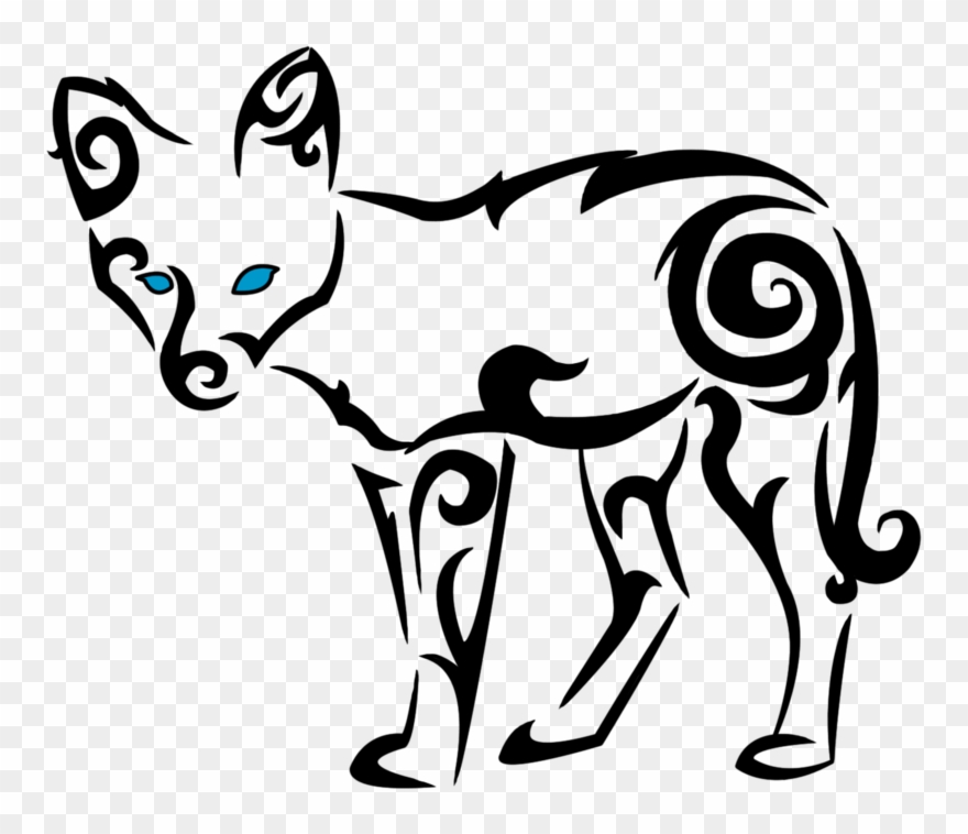 Clipart Fox Easy - Red And Black Easy Tattoos - Png Download