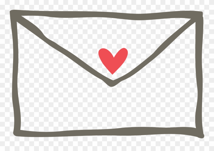 Contact - Heart Envelope Clip Art - Png Download