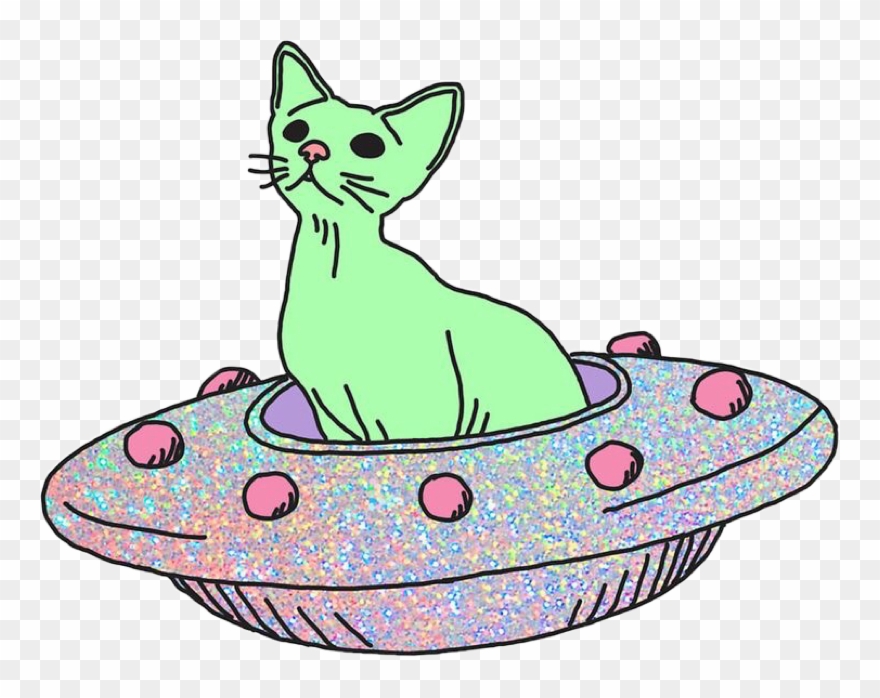 Ftestickers Catspace Ufo Freetoedit - Alien Cat Clipart