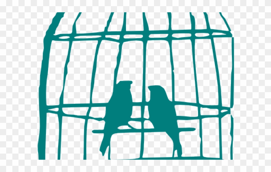 Love Birds Clipart Female Bird - Clip Art Bird Cage - Png Download