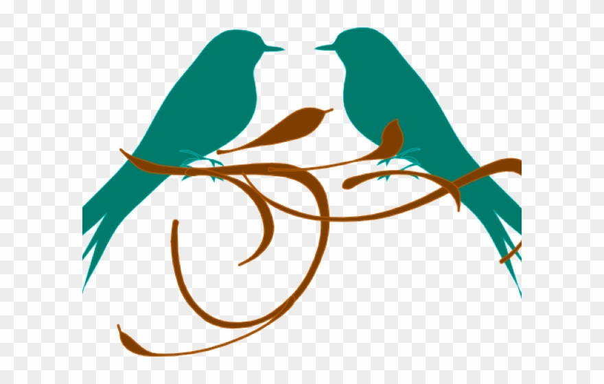 Love Birds Clipart Two - Clipart Black And White Love - Png Download