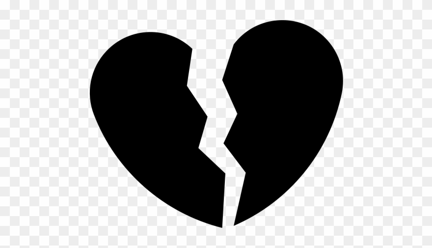 Broken Heart Rubber Stamp - Heart Clipart