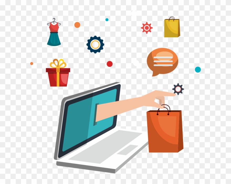 Iphone Clipart Facebook - Online Shopping Flat Design - Png Download