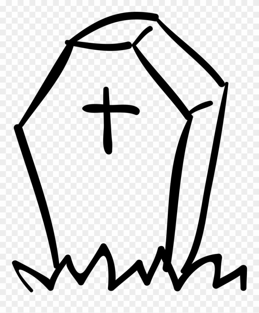 Halloween Tombstone Of Coffin Shape With A Cross Comments - Death Rates Fall Symbol Clipart