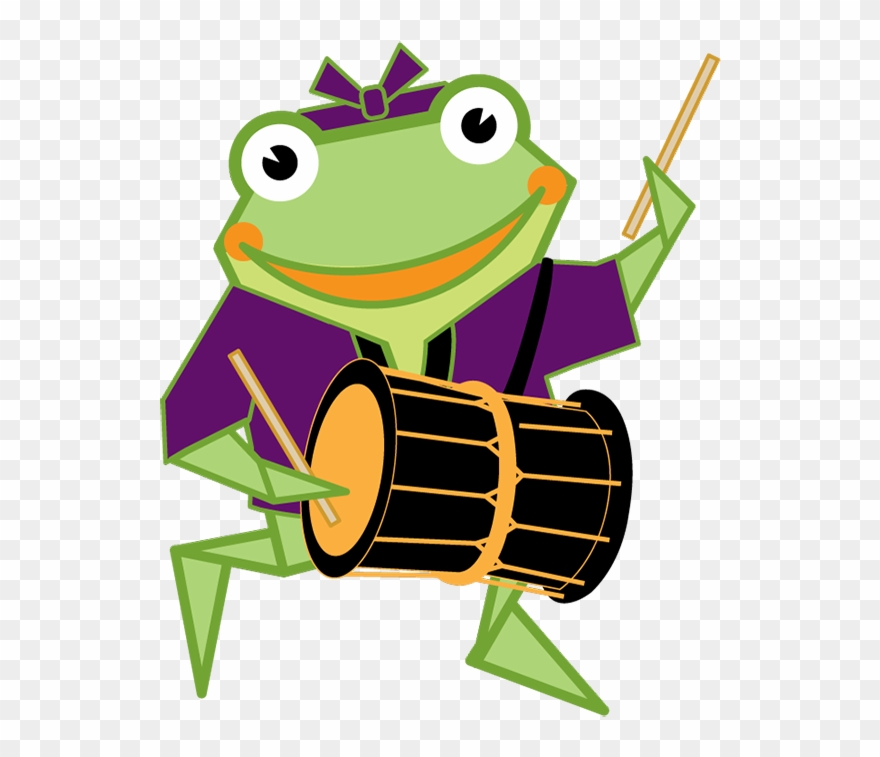 Kaeru Playing Okedo Taiko - Taiko Clipart