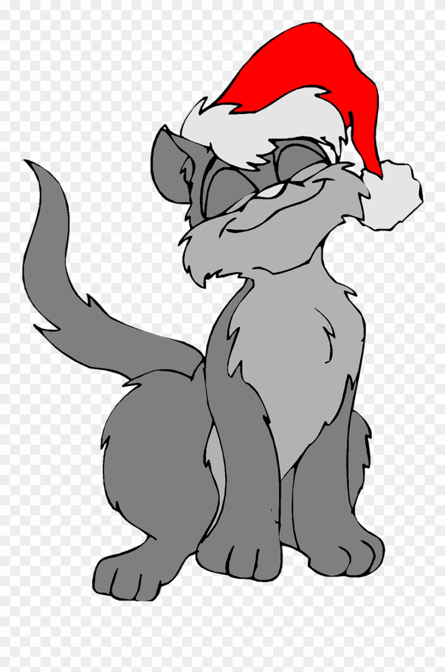 Christmas Cat Cute - Christmas-cat Oval Ornament Clipart