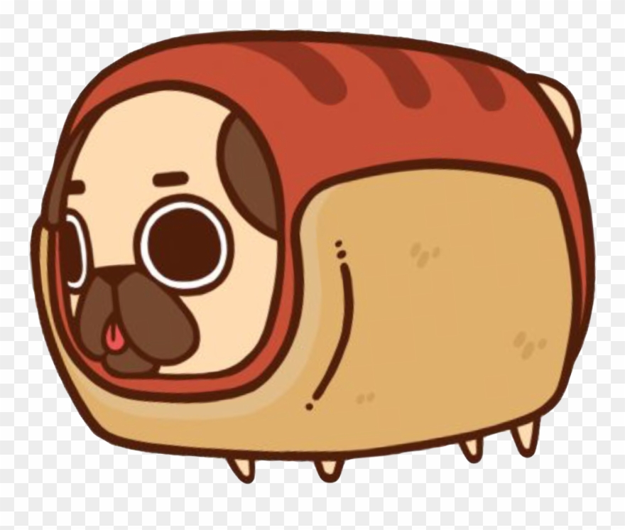 Cute Kawaii Dog Pug Hotdog Animal Nature Food Yummy - Cute Hot Dog Drawing Clipart