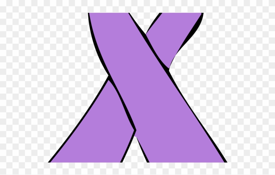 Cancer Ribbon Vector Art - Lavender Cancer Ribbon Png Clipart