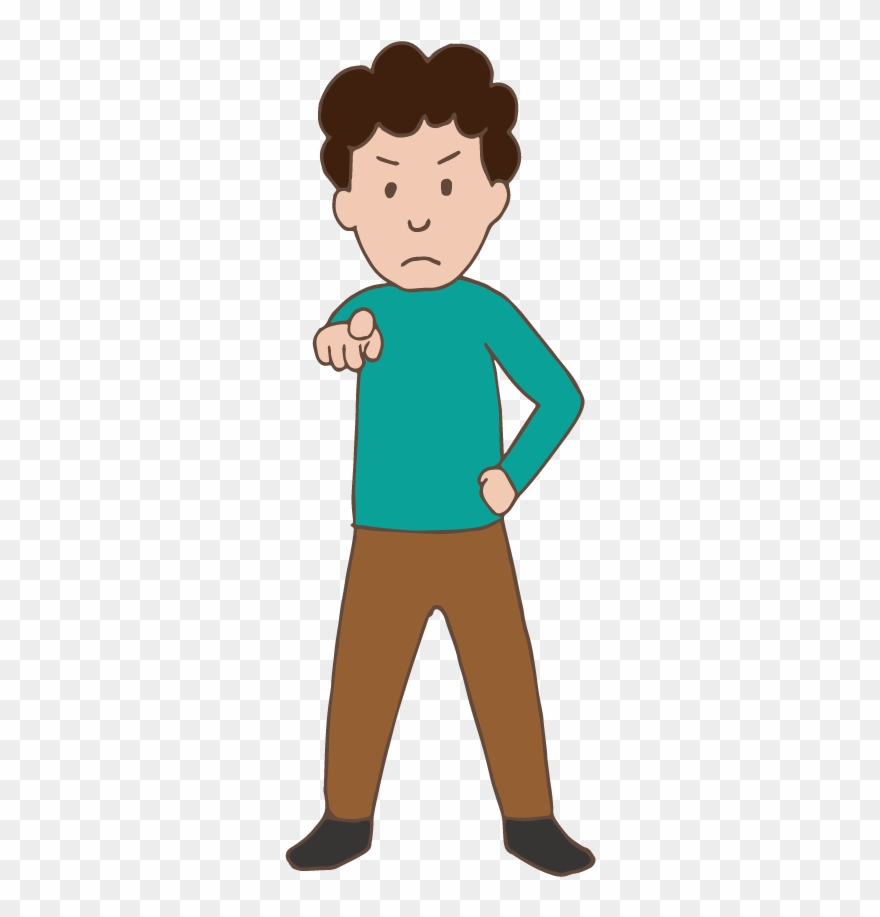 A Man Pointing To A Person - Illustration Clipart