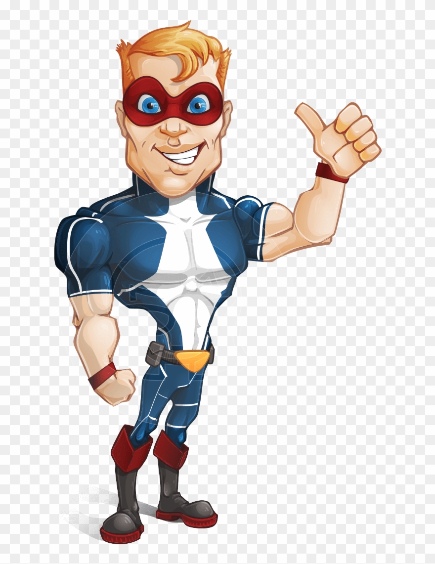 Thumb Vector Animated - Super Hero Vector Png Clipart