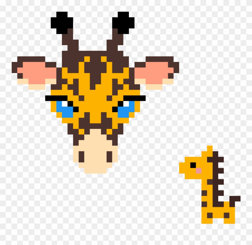 Baby Giraffe And Easy Pixel By Vikinggirl703 Clipart