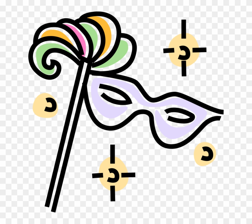 Vector Illustration Of New Orleans Mardi Gras, Shrove - Masquerade Mask Clip Art - Png Download