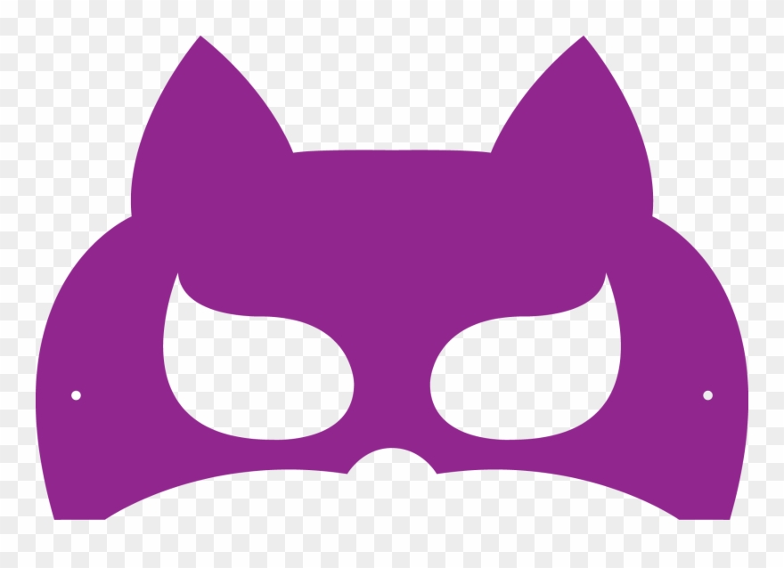 Purple Cat Mask Printable Clipart