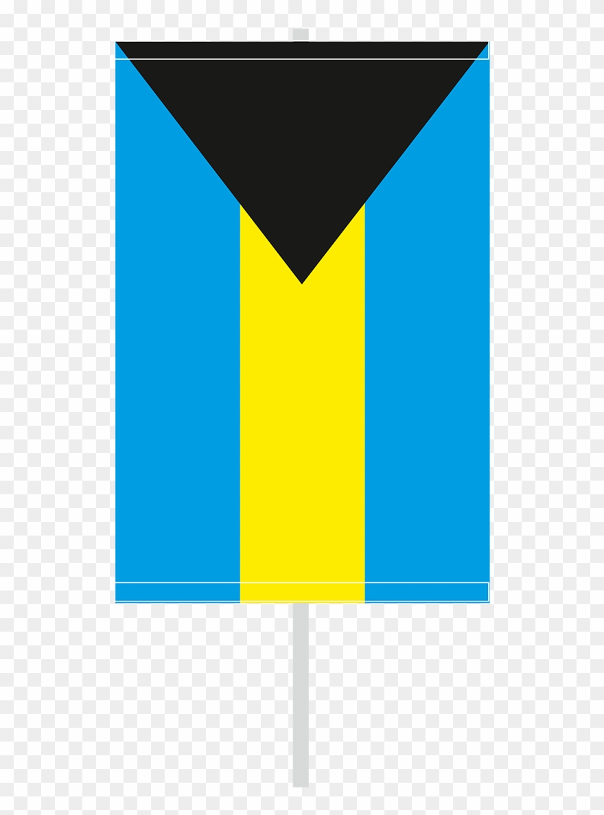 Vertical Flag With Flagpole - Bahamas Clipart