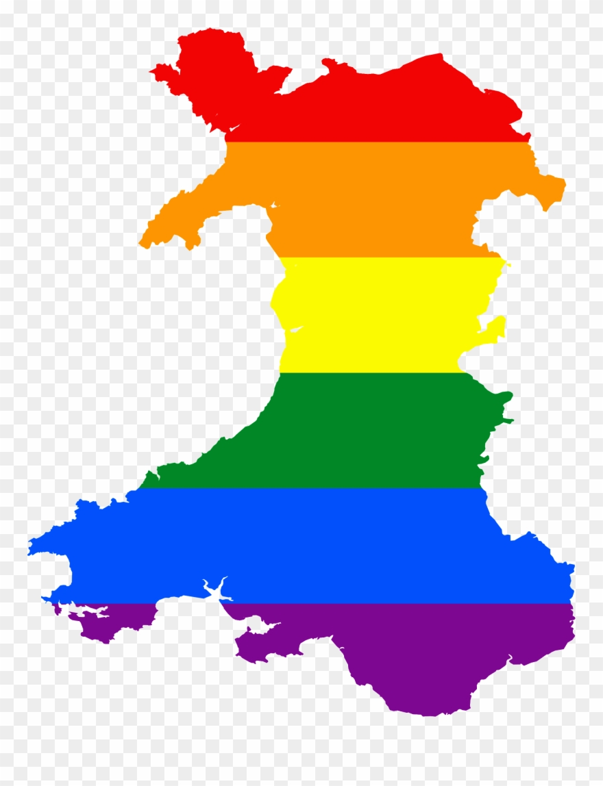 File Lgbt Flag Map Of Wales Png Wikimedia Commons Clip - Uk Fire Services Map Transparent Png