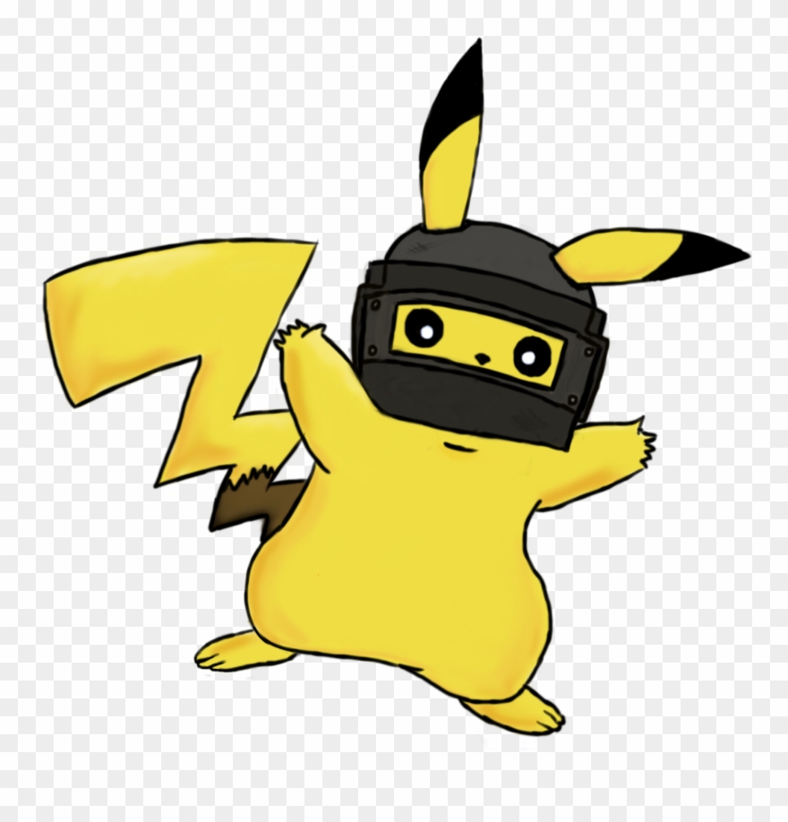 Pikachu With A Level 3 Pubg Helmet - Pubg Level 3 Helmet Drawing Clipart
