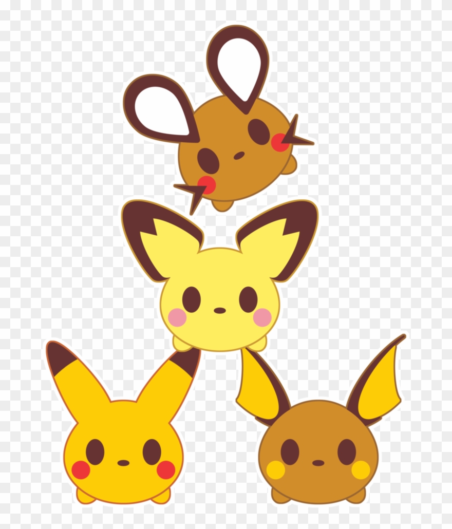 Tsum Tsum X Pika Family By Itachi Roxas - Pichu Pikachu Raichu Dedenne Clipart