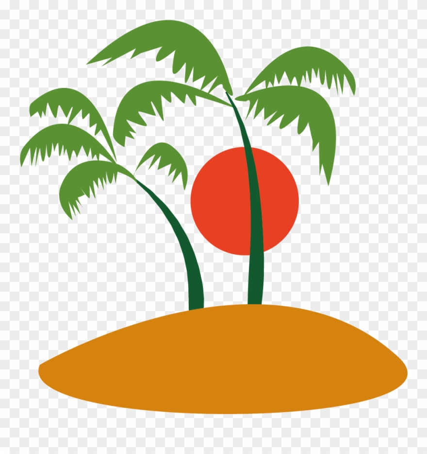 Ilha Do Coqueiro Coconut Tree Clip Art - Coqueiro E Sol Vetor - Png Download