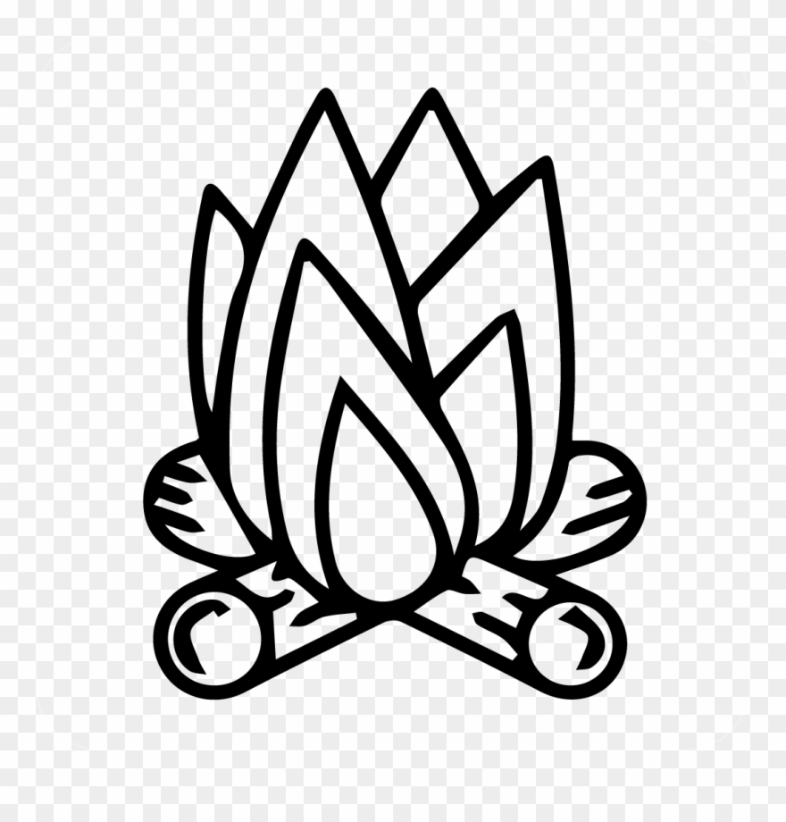 Camp Fire Decal - Camp Fire Line Drawing Clipart