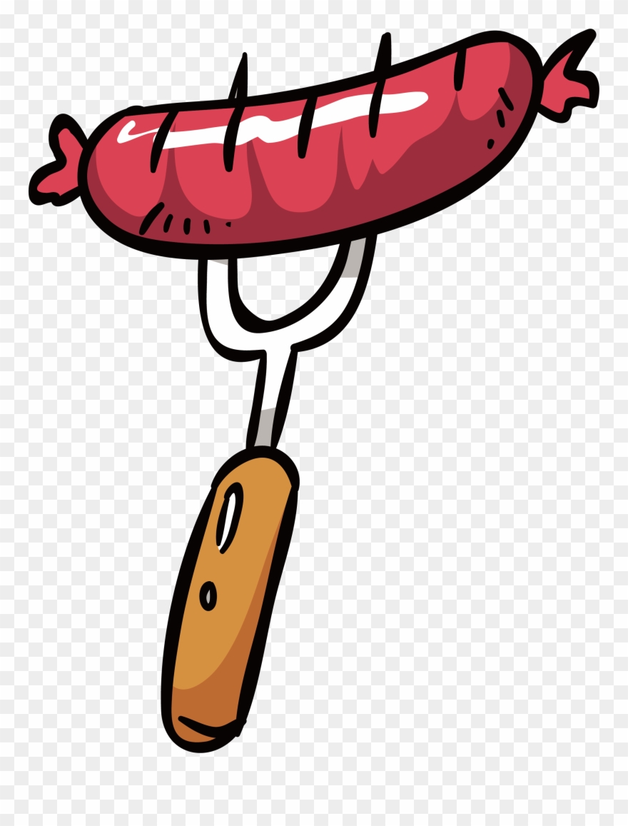 Beer German Cuisine Sausage On A Fork - Sausage On A Fork Clipart - Png Download