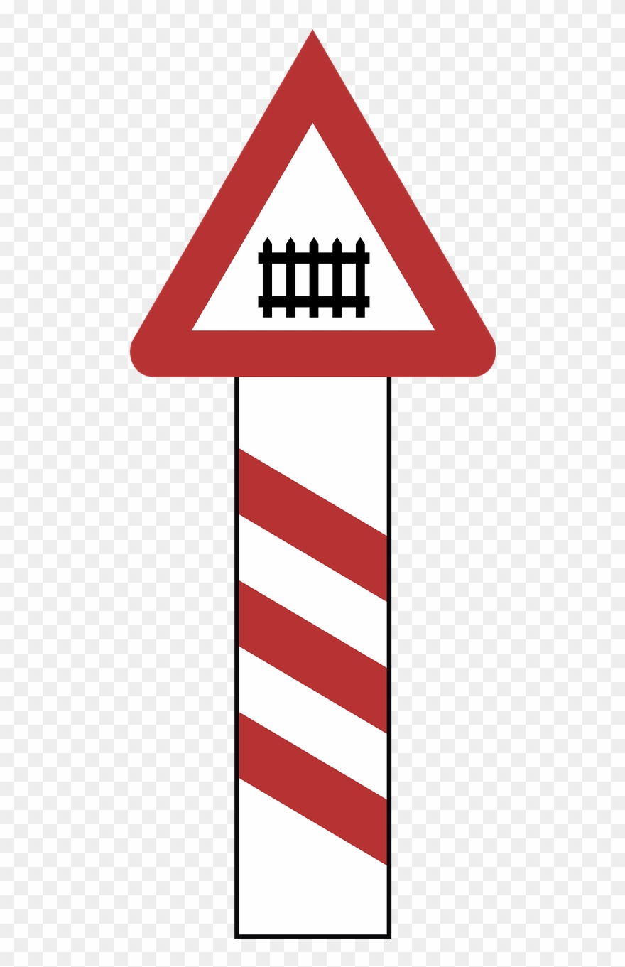 Germany, Railway Crossing, Warning, Road Sign - Verkehrszeichen Clipart