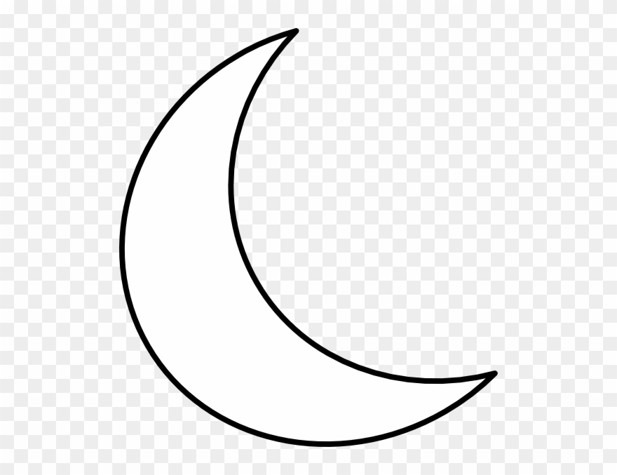 White Crescent Moon Clipart - Png Download