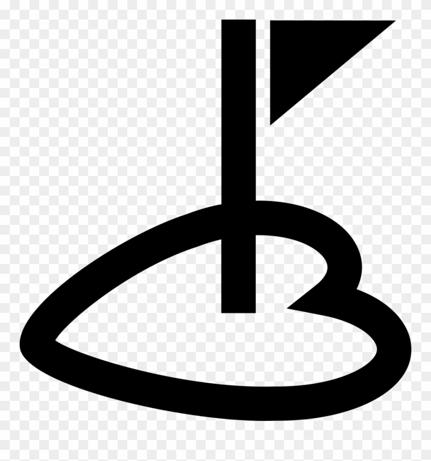 Golf Lover Concept With A Flag On A Pole In A Heart Clipart