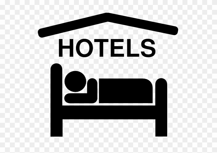 Hotel Sleeping Accomodation Clip Art Black White Hi - Hotel Symbol - Png Download
