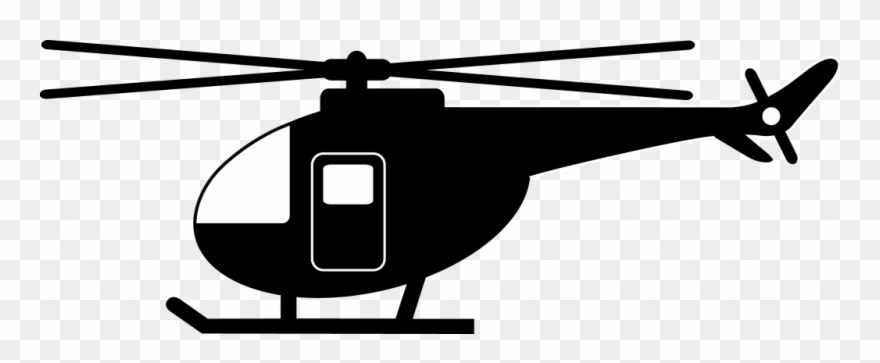 Helicopter Clipart Grey Object - Helicopter Silhouette Clipart Black And White - Png Download
