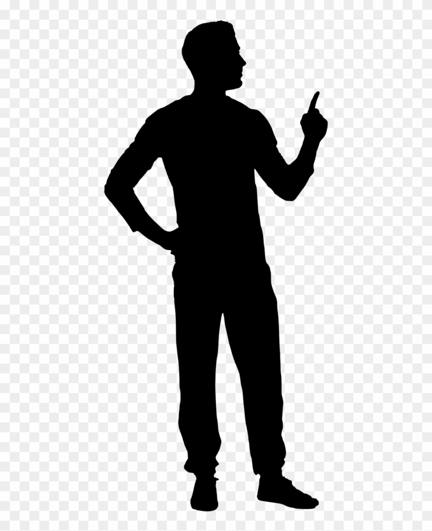 Man Pointing Black Silhouette Clipart