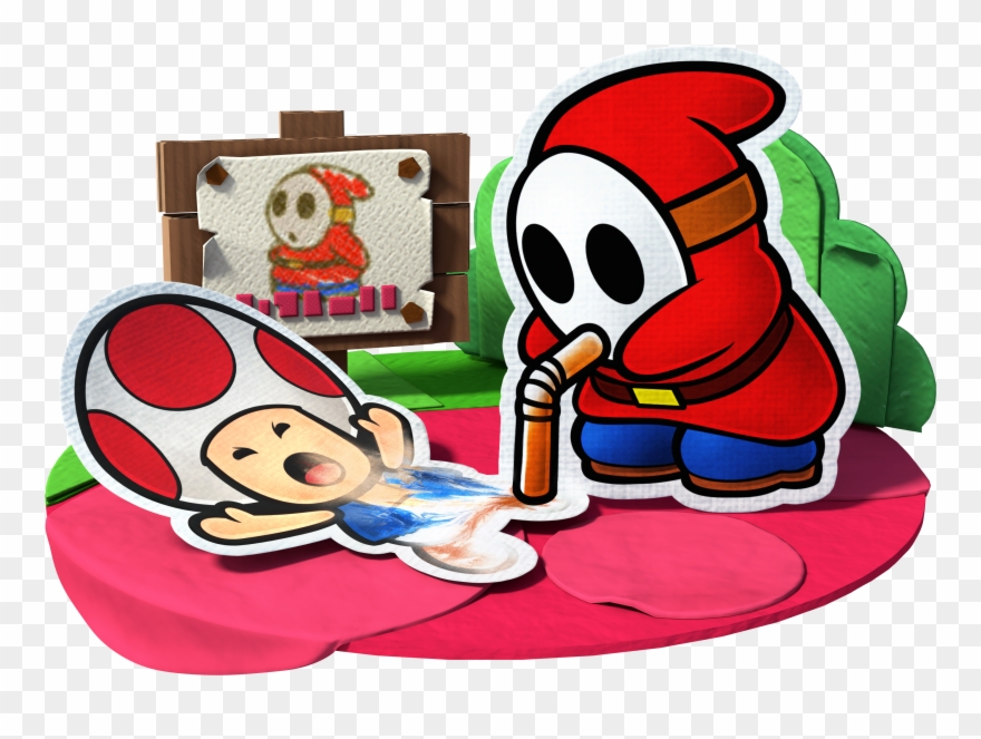 Slurp Image Group Toad And Guy Paper - Paper Mario Color Splash Shy Gal Clipart