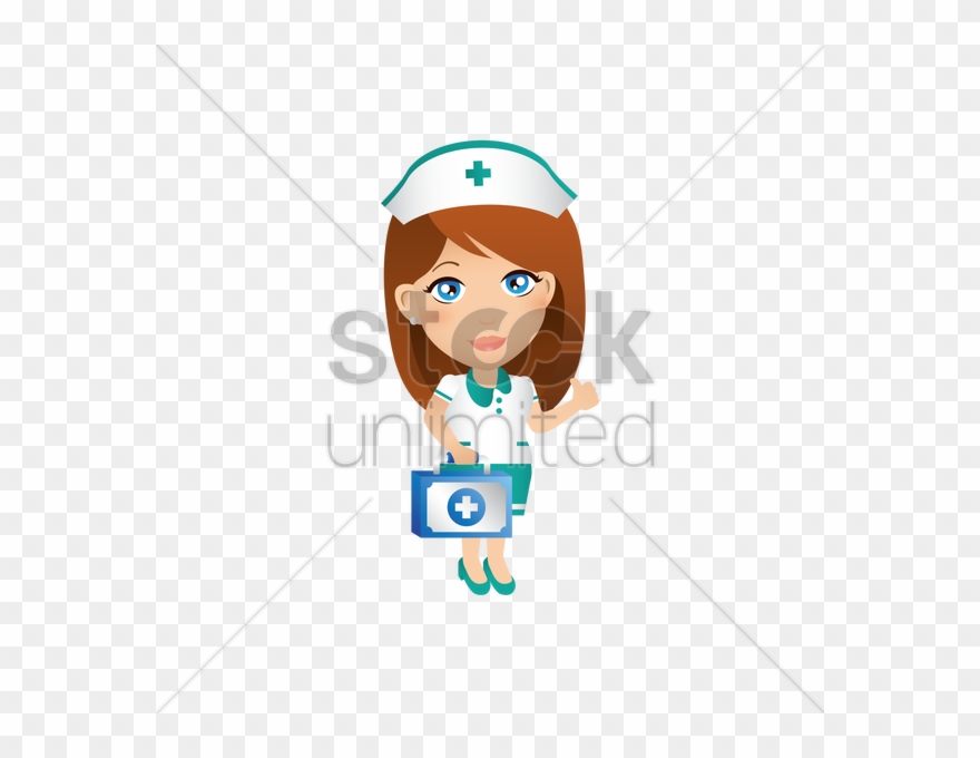 Nurse With First Aid Kit Cartoon Clipart