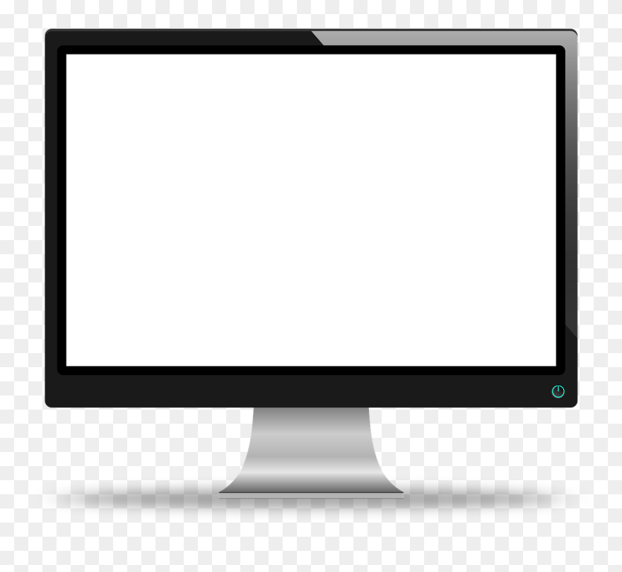 Pc Clipart Computer Monitor - Monitor Black & White - Png Download