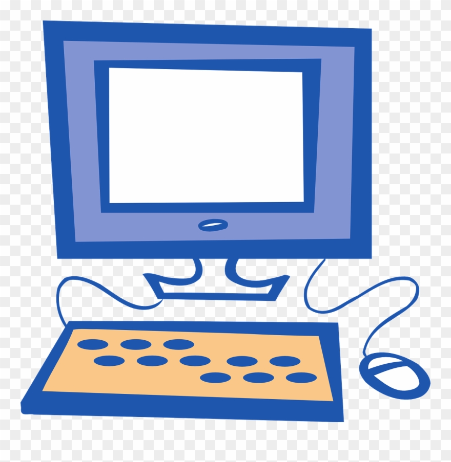 Monitor Clipart Simple Computer - Computer Clipart Blue - Png Download
