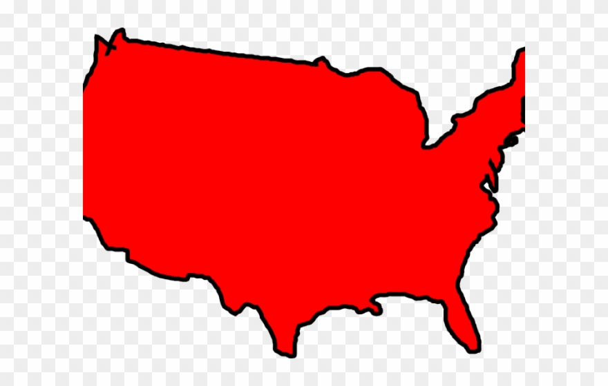 Maps Clipart Usa - Red Map Of Usa - Png Download