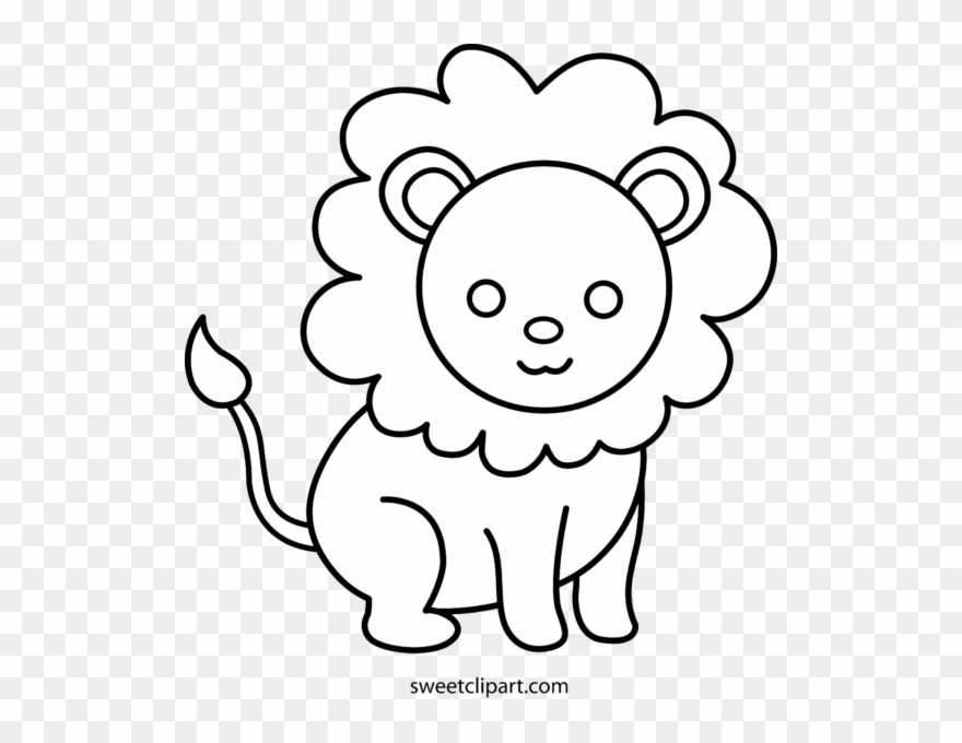 Sweet Of Cute Free Lion - Clip Art - Png Download