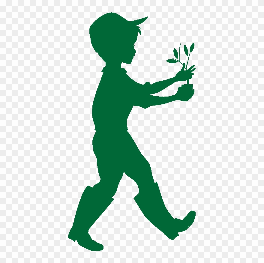 Harvest Clipart Backyard Garden - Silhouette Of Person Carrying Plant - Png Download