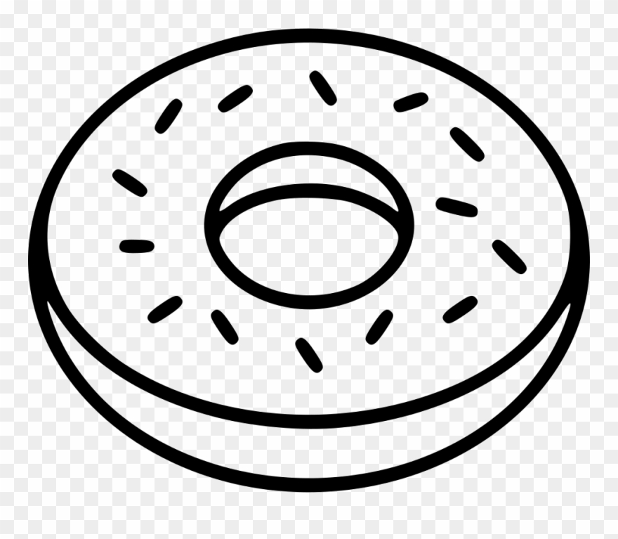 Donut Comments - Doughnut Clipart Black And White - Png Download