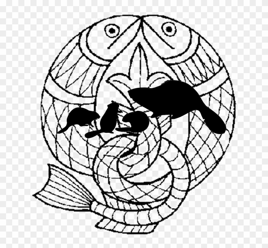 Beavers Salmon - Celtic Circle Design Fish Clipart