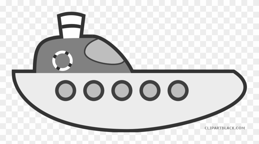 Clipartblack Com Transportation Free Black White Images - Boat Cartoon Clipart - Png Download